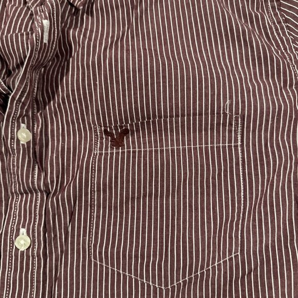 American Eagle Outfitters mens striped button down shirt LT collared preppy - Picture 5 of 11